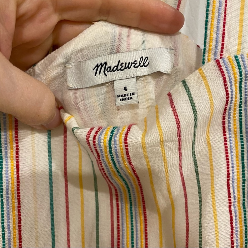 Madewell Button Back Tiered Dress in Stripe - Picture 5 of 7